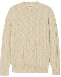 Salts Cashmere - Neutrals Space Dyed Cable Crew Neck Sweater - Lyst
