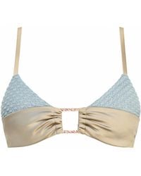 Belletage Swimwear - Neutrals The Solaria Dotted Overlay Bikini Top - Lyst