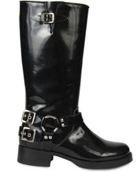 Urbnkicks - Tall Biker Patent Boots - Lyst