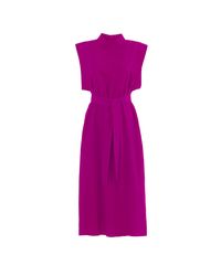 Julia Allert - Stylish Straight Dress With Belt Pink - Lyst
