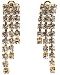 Addicted - Neutrals Asteria Earrings With Strands Of Rhinestones - Lyst