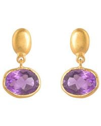 Opium Jewels - Golden Nugget Oval Studs - Lyst