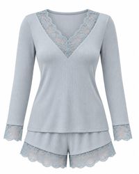 Oh!Zuza - Santal Lace Trim Pyjama Short Set – Mint - Lyst