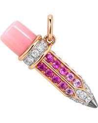 Artisan - 18K Sapphire, Opal & Diamond Pencil Pendant - Lyst