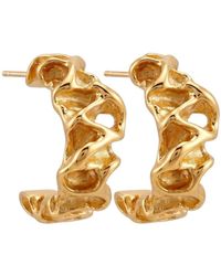 LINYA JEWELLERY - Alveo Textured Hoop & Plated Earrings - Lyst