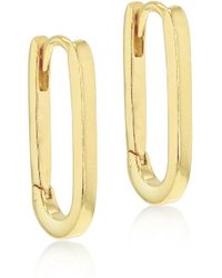 Posh Totty Designs - Gold Plated Hinged Oval Link Hoop Earrings - Lyst