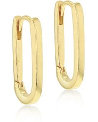 Posh Totty Designs - Gold Plated Hinged Oval Link Hoop Earrings - Lyst