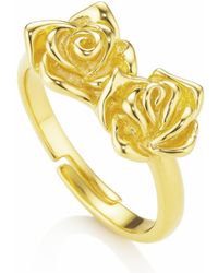 Unaloe - Vermeil Double Rose, Purelei Ring Adjustable For – Fashion Statement Jewelry - Lyst