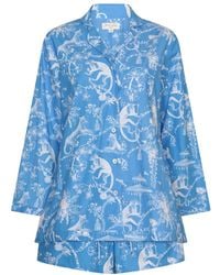 NoLoGo-chic - Jungle Print Cotton Poplin Shorts Pj Set - Lyst