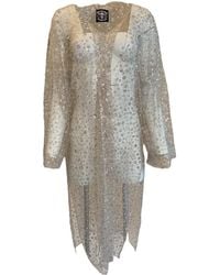Any Old Iron - Neutrals Ivory Frost Beaded Duster - Lyst