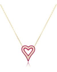 SHYMI - Enamel Open Heart Necklace - Lyst