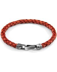 Anchor and Crew - Amber Skye & Braided Leather Bracelet - Lyst