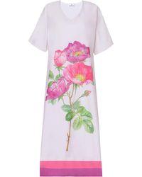 DHARA SHETH DUBAI - Roséa Rose Print Long Cotton Kaftan Dress - Lyst