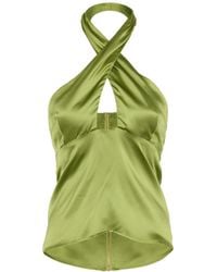 Zetaye - Avery Silk Halter Top - Lyst