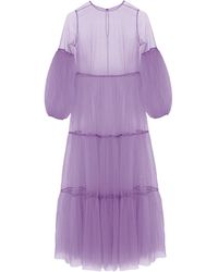 Helene Galwas - Alena Maxi Tulle Dress Purple - Lyst