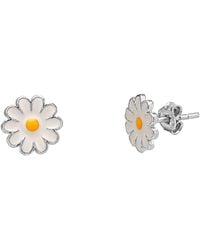 Spero London - Enamel Daisy Stud Sterling Earrings - Lyst