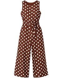 Yumi' - Polka Dot Culotte Jumpsuit - Lyst