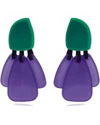 Michael Nash Jewelry - Patrizia Resin Pierced Top Earrings With Amethst Resin Drops - Lyst