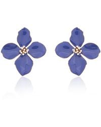 Milou Jewelry - Very Peri Clover Flower Earrings - Lyst