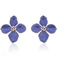 Milou Jewelry - Very Peri Clover Flower Earrings - Lyst