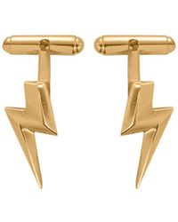 Edge Only - 3D Flat Top Lightning Bolt Cufflink 18Ct Vermeil - Lyst
