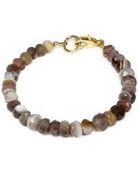 Rachel Nathan - Neutrals Luxe: Faceted Botswana Agate Bracelet - Lyst