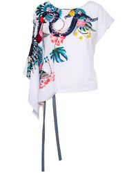 ARTISTA - Natalie Oriental Printed Asymmetric Blouse - Lyst