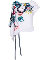 ARTISTA - Natalie Oriental Printed Asymmetric Blouse - Lyst