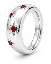 Unaloe - Quartz Starburst Wide Band Ring – Sterling - Lyst