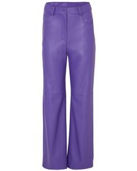 Nocturne - Wide Leg Pleather Purple Pants - Lyst