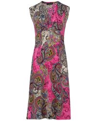 Conquista - Print Fuchsia Jersey Empire Line Dress - Lyst