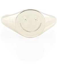 Kris Nations - Happy Smiley Face Signet Ring Sterling - Lyst