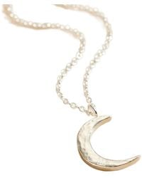 Posh Totty Designs - Sterling Small Crescent Moon Necklace - Lyst
