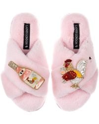 Laines London - Classic Laines Slippers With Chicken Wine Brooches - Lyst