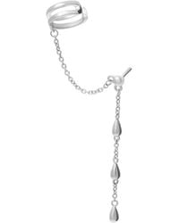Lucy Quartermaine - Solid Sterling Drop Earring With Cuff - Lyst