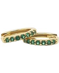 Harfi - Emerald May Birthstone Small Huggie Hoop Earrings - Lyst