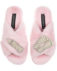 Laines London - Classic Laines Slippers With Pearl New Baby Brooches - Lyst