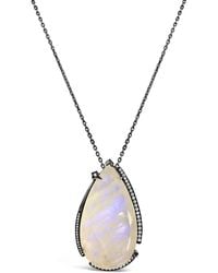 SALLY SKOUFIS - Surrender Necklace With Natural Diamond & Moonstone - Lyst