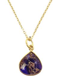 Harfi - Vermeil Plated Amethyst February Birthstone Charm Necklace - Lyst