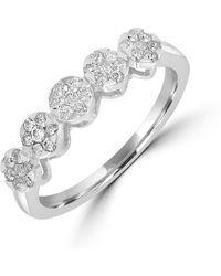 Artisan - Diamond Flower Cluster Band Ring - Lyst