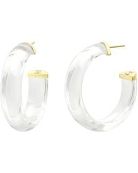 Gold & Honey - Small Clear Illusion Hoop Earrings - Lyst