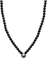 Ora Pearls - Aro Men's Round Tahitian Pearl & Matt Onyx V Shape Necklace - Lyst