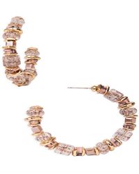 Saachi - Beaded Crystal Hoop Rose Earring - Lyst