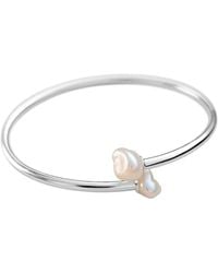 Kiri & Belle - Tori Flexible Pearl Sterling Bangle - Lyst