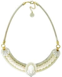 Gissa Bicalho - Neutrals Handmade Necklace Shell And Pearl Cord Clay - Lyst