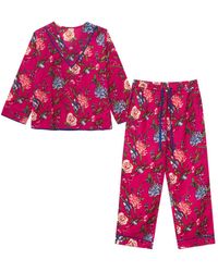 Inara - Fuchsia Floral Cotton Pyjamas - Lyst