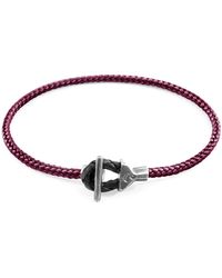 Anchor and Crew - Aubergine Purple Cullen Silver & Rope Bracelet - Lyst