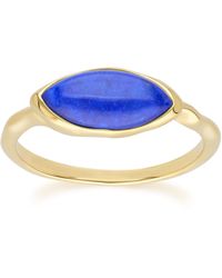Gemondo - Marquise Lapis Lazuli Ring In Gold Plated Sterling Silver - Lyst