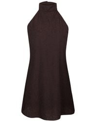 Thisisu Collection - Nysa Halter-Neck Jacquard Mini Dress - Lyst