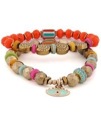 Ebru Jewelry - Sunset Breeze Evil Eye Beaded Bracelet Set - Lyst